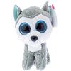 TY - Anello porta chiavi di Peluche - Beanie Boos Clips - Cane Husky - Slush - Bianco e Grigio - Cagnolino con occhioni glitter azzurri - Il peluche con gli occhi grandi scintillanti - 12 Cm - T36503