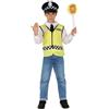 FIESTAS GUIRCA | Costume da Poliziotto per Bambini (7-9 Anni) - Camicia, Gilet e Cappello - Costumi da Agente di Polizia per Carnevale e Feste in Maschera - Ideale per Bambini - Giallo e Bianco