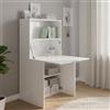 Dmora - Scrivania Gianpiero, Mobile multiuso con scaffali e piano da lavoro, Tavolo multiuso per ufficio, Scrivania salvaspazio multiposizione, 100% Made in Italy, cm 70x35h140, Bianco lucido