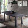 Dmora - Tavolo allungabile Nanni, Consolle allungabile fino a 10 posti, Consolle estensibile 100% Made in Italy, cm 140/190x90h75, Ardesia