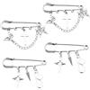 HOBBIESAY Punk Pendente Spilla Argento Spilli Con Stella Cono Pendenti Croce Farfalla Catena Perni Abbigliamento Spilla Accessori Per Donne Abbigliamento Vestito Decorazione, Ferro