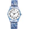JewelryWe - Orologio da Donna Cinturino Elastico Numero Grande Cinturino Colorato in Metallo Retro Vintage Boemia