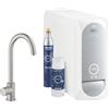 Grohe Blue Home Mono Rubinetto per Lavello Cucina, Satinato e Filtro Acqua Incluso, Cromo