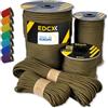 EdcX Paracord 4mm, 35+ Colori Solidi (10m, 15m, 30m, 50m, 100m, 300m) | Ideale per Campeggio, Sopravvivenza | Paracord 550 | Corda 100% Nylon 4 mm | (Coyote Brown, 30 m)