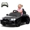 HAUSPROFI Auto elettrica per bambini, compatibile con BMW M4, 12 V con telecomando per genitori, sospensioni, fissaggio maniglia, auto per bambini a batteria con luci a LED, musica, avvio dolce, (nero)