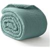 Kozyhvn Coperta in 100% mussola di cotone, grande, 127 x 177,8 cm, 6 strati, traspirante e leggera, coperta per divano, coperta in garza estiva per adulti per tutte le stagioni, color foglia di tè