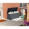 Dmora Baule Nurri 52x118.5x56.8h cm Grigio Antracite Resistente ai Raggi uv Impermeabile Capacità 350 l Chiusura Lucchetto, Peso Supportato