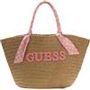 GUESS Donna Borsa A Mano E5GZ10WH660 Rafia Rosa Taglia Unica