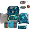 DerDieDas ErgoFlex Superlight Magic Light - Set di zaini per la scuola, 5 pezzi, Blu, ErgoFlex Superlight Set