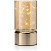 Auraglow Lanterna Cilindro in Vetro con Luci Riso Piccola, Batteria Timer | Filo lucciole LED caldo in barattolo decorativo, senza fili, per caminetto, mensola, camera e decorazioni Natale