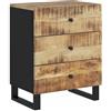 vidaXL Comodino 50x33x62cm Legno Massello di Mango e Legno Multistrato