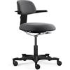 HJH Office Sedia da lavoro ergonomica Work 40 con schienale regolabile in altezza, inclinazione del sedile regolabile e profondità della seduta, stabile croce in nylon, grigio scuro