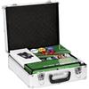 SPORTNOW Set da Poker Completo con 500 Fiches, Mescolatore di Carte, Distributore di Carte, Tappetino, 5 Dadi, Argento | Aosom Italy