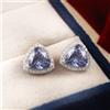 Orecchini A Griffe A Lobo Con Zaffiro Blu AAA In Argento 925 8x8 MM