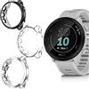 SkyBand TPU Silicone Custodie Compatibile per SmartWatch Garmin Forerunner 55 (Trasparente+Nero+Argento)