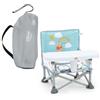 Bright Starts, Rialzo per sedia portatile Pop 'N Sit Winnie the Pooh di Disney, per uso interno/esterno, sedile da pavimento con vassoio, verde chiaro, 6 mesi-3 anni