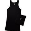 2(X)IST 2(X) Ist Mens Essential Cotton Square Cut Tank 2-Pack Base Layer Top, Deep Black, Large US