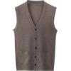 Cexiakong Gilet lavorato a maglia da uomo, senza maniche, con scollo a V, in cotone, maglione aperto sul davanti da uomo, gilet lavorato a maglia, casual, tinta unita