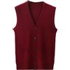 Cexiakong Gilet lavorato a maglia da uomo, senza maniche, con scollo a V, in cotone, maglione aperto sul davanti da uomo, gilet lavorato a maglia, casual, tinta unita