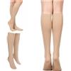 HaiFafafaing 3 paia di calzini per pattinaggio su ghiaccio, calzini alti al ginocchio in nylon, calzini da pattinaggio artistico, calzini da donna per pattini a rotelle, colore nudo