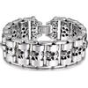 FREELANCE JW BRACCIALE BIKER "SKULL CHAIN" IN ACCIAIO - ARGENTO/ACCIAIO