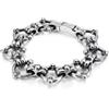 FREELANCE JW BRACCIALE BIKER "SKULLS LOOP" IN ACCIAIO INOSSIDABILE - ARGENTO/ACCIAIO