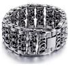 FREELANCE JW BRACCIALE BIKER A CATENA DA MOTO CON TESCHI IN ACCIAIO - ARGENTO/ACCIAIO