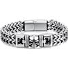 FREELANCE JW BRACCIALE BIKER GOTHIC SKULL - ARGENTO/ACCIAIO