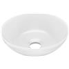 vidaXL Lavandino da Bagno in Ceramica Bianco Opaco Rotondo