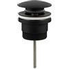 Kibath Valvola Clic Clac Universale Nero Opaco - Piletta Push-up per lavandino e bidet, con finitura in nero opaco