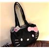 Sanrio Borsa tote Sanrio Hello Kitty Face nera a quadri con fiocco rosa