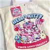 Sanrio Borsa tote Hello Kitty 50th Anniversary con tasca interna 39x38x13 cm borsa moda