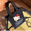 Sanrio Mini borsa a tracolla Hello Kitty borsa compatta ricamata in tela nera