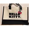 Sanrio Borsa tote in tela Hello Kitty grande capacità leggera bianca nera da trasporto
