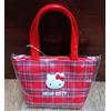 Sanrio Borsa Hello Kitty Petit rossa modello a scacchi retrò 2000 mai aperta nuova...