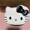Sanrio Custodia per accessori viso in pelle PU nera Hello Kitty inutilizzata con...