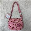 CASA ROSA Borsa a tracolla PINK HOUSE x Hello Kitty motivo fragola rosa con volant nuov...