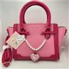Sanrio Borsa a tracolla Hello Kitty a 2 vie rosso rosa perla fiocco pelle...
