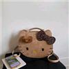 Sanrio Zaino borsa tote Hello Kitty stampa leopardata nastro Big Face nuovo mai usato