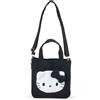 Sanrio Borsa a tracolla Hello Kitty a 2 vie con design viso nero