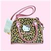 Sanrio Borsa a tracolla Hello Kitty Leopard Print Boston tracolla regolabile a 2...