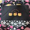 Sanrio Borsa a tracolla Hello Kitty nera con motivo ibisco mai usata con etichette