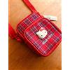 Sanrio Pochette doppia cerniera Hello Kitty nuova mai usata borsetta bambini da...