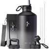 Coolflask Borraccia termica 3,8 litri in acciaio inox con cannuccia e 3 tappi