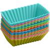 COOPHYA Stampi per Tortine Rettangolari in Silicone 12 Pezzi per Forno | Pirottini Silicone, Stampi Singoli per Muffin, Stampi da Forno in Formato Rettangolare, Uso Cucina Colore Casuale