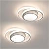 Comely - 2 pezzi plafoniere rotonde a LED da soffitto, bianche, con potenza di 32W, 2350LM. Design moderno adatto ad soggiorno, cucina, bagno, camera da letto o corridoio. Luce naturale 4500K