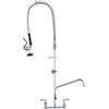 VEVOR Rubinetto Commerciale con Spruzzatore Pre-risciacquo, Altezza 1110 mm Interasse 203 mm Bocca Girevole 305 mm Montaggio a Parete, Dispositivo Ottone Getto Abbassante, Lavello da 1/2/3 Scomparto