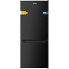 Cecotec Frigorifero Combinato Bolero CoolMarket Combi 117 DF Black E. 205L, Fast Cooling, Fast Freezing, Classe E, Porta Reversibile, LED Interno, Misure 47x49x114 cm, Design Elegante e Moderno