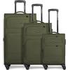 SMARTBOX set valigie morbide 3 pezzi trolley cabina media grande espandibili 4 ruote con lucchetto leggere e resistenti Edition 04