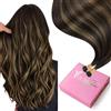 YoungSee Extension Capelli Veri Nano Ring Castano Balayage 35cm 50g 50ciocche Extension Microring Capelli Remy Extensions Nanoring Anelli Marrone Scuro Ombre Marrone Medio #2/2/6